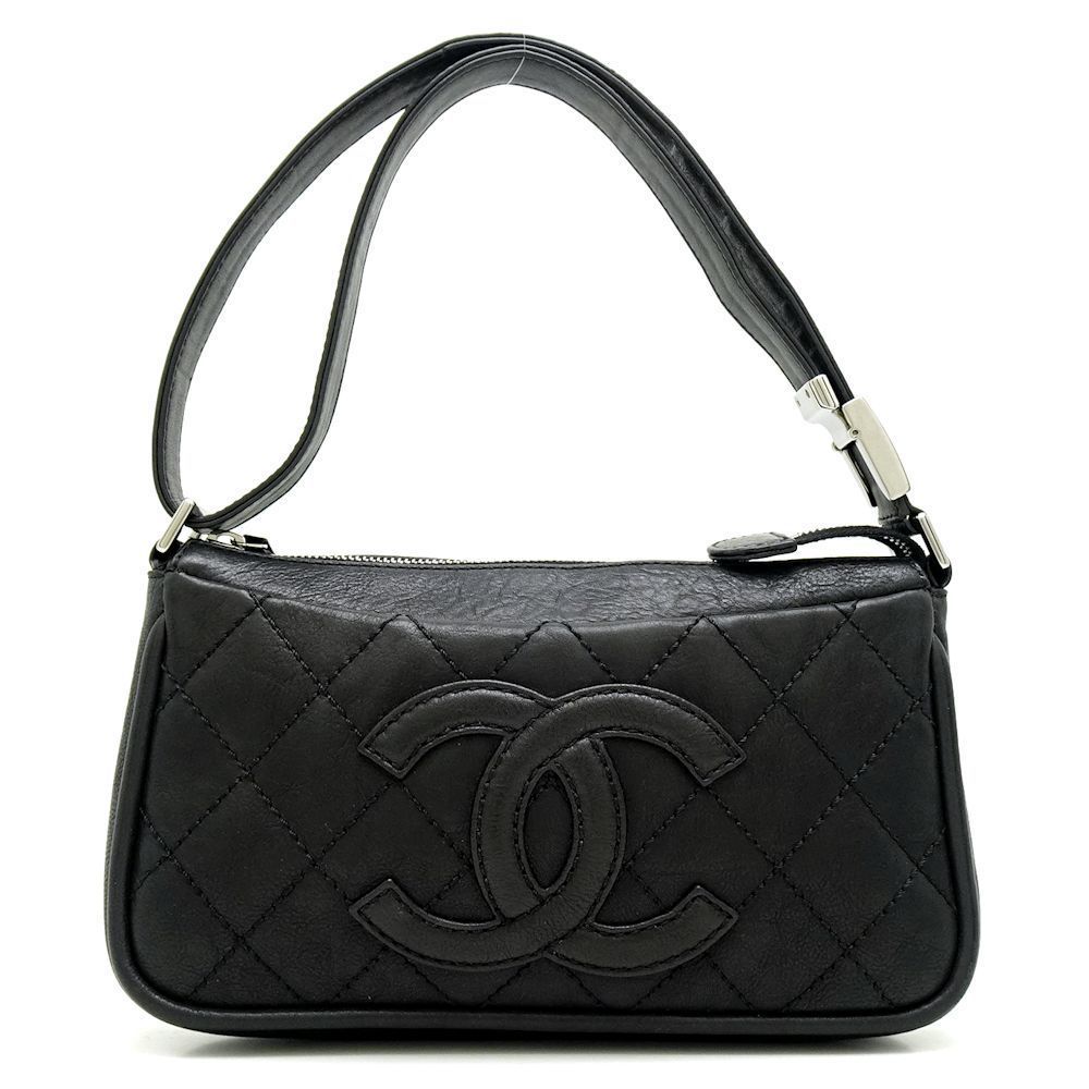 Chanel One Shoulder Bag Matelasse Leather Black